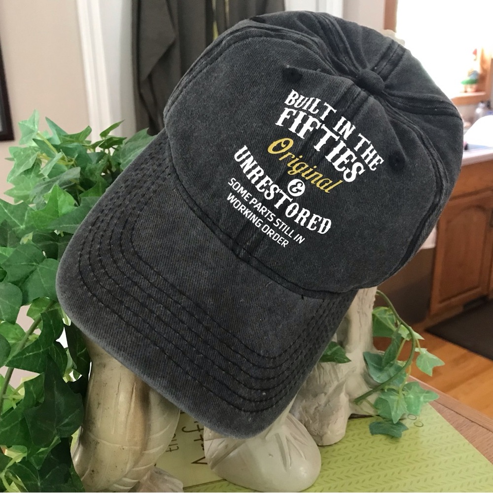 Classic “ Built in the Fifties “Charcoal Gray Brimmed Hat